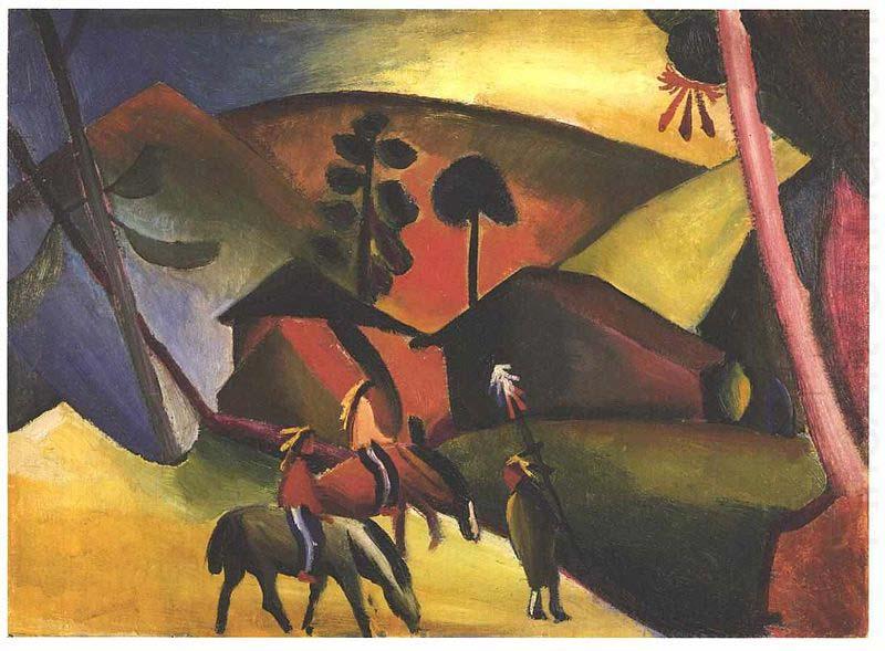 August Macke Native Aericans on horses china oil painting image
